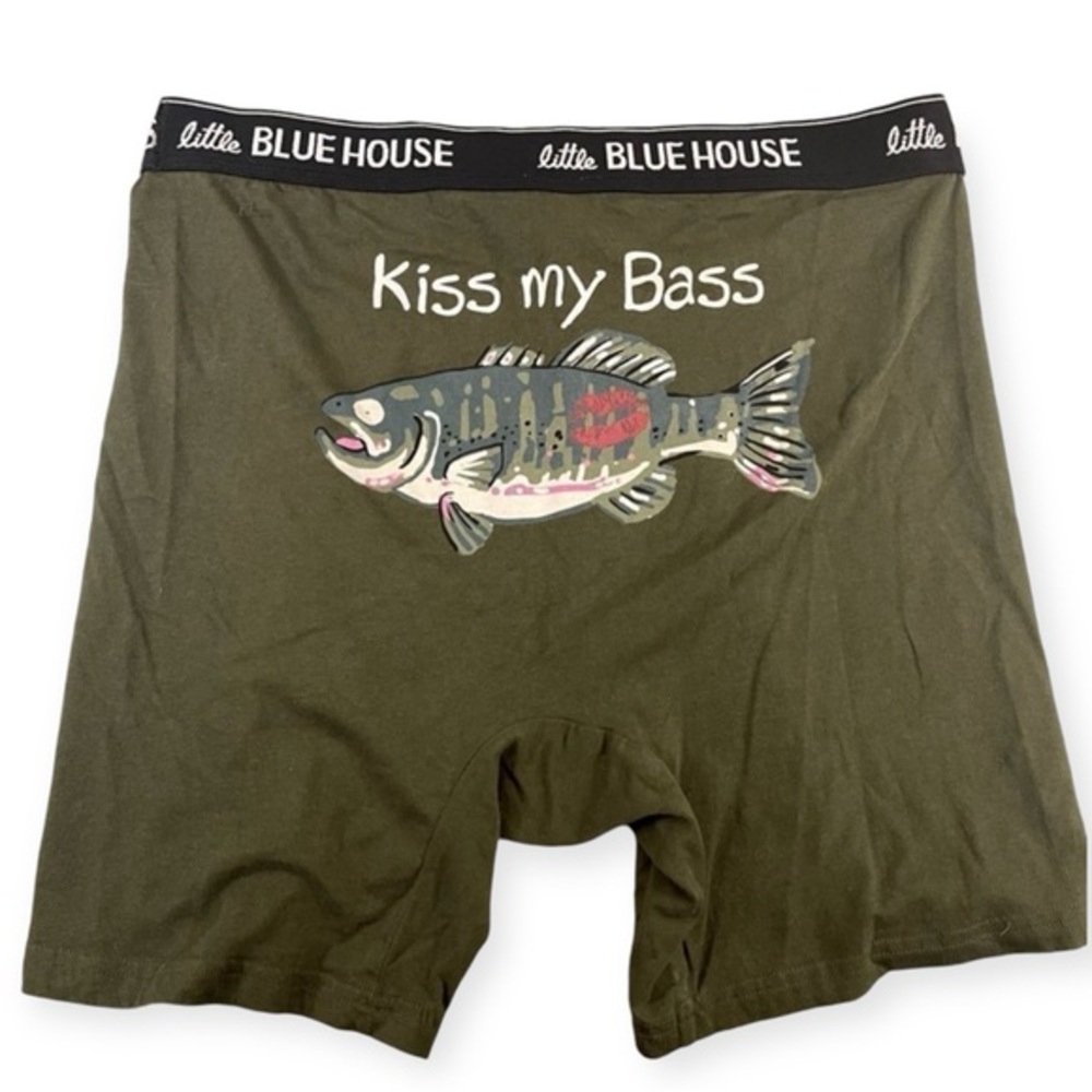 Little Blue House Mens Kiss my Bass‎ Boxer Briefs | XL